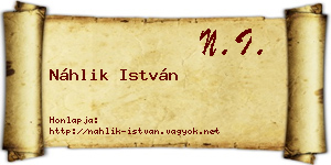 Náhlik István névjegykártya