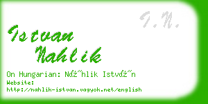 istvan nahlik business card